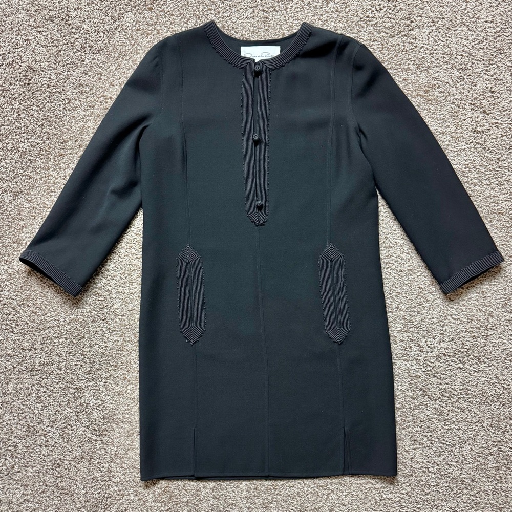 Vintage Oscar de la Renta 100% wool Shift Dress